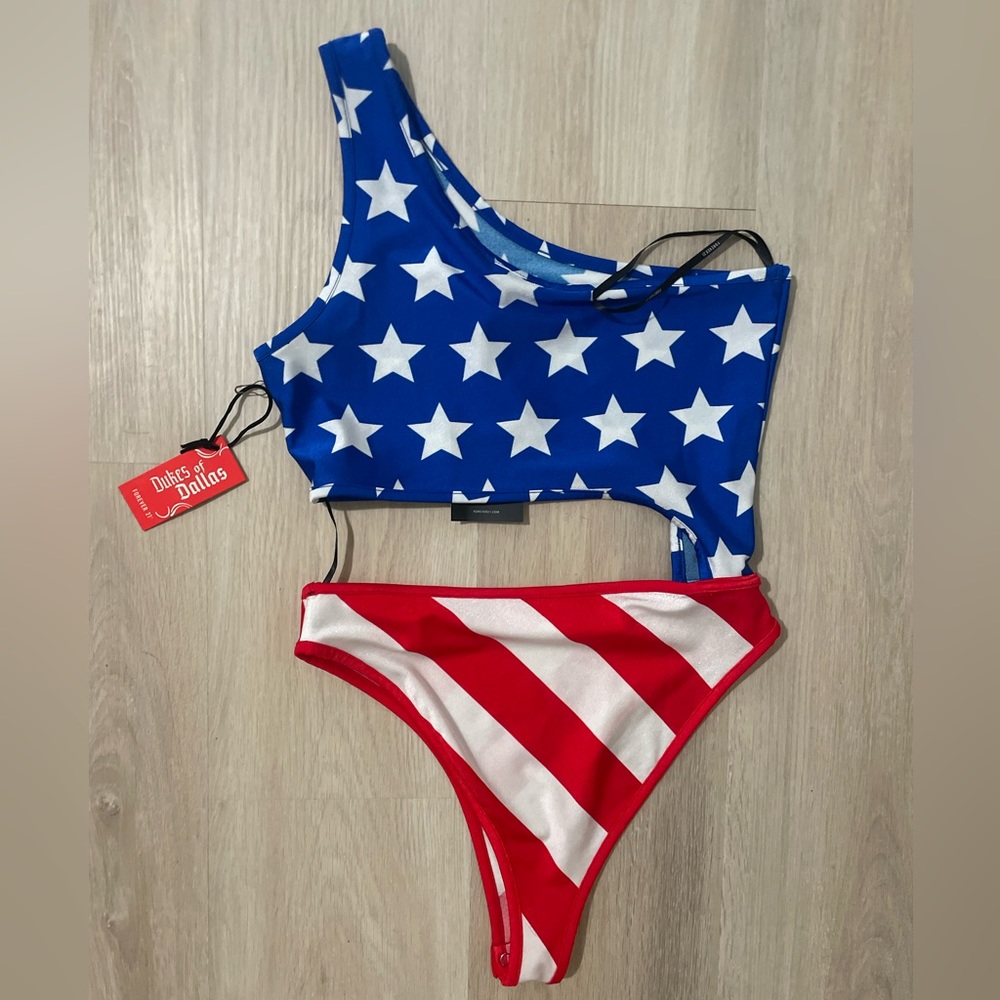 NWT American flag body suit
